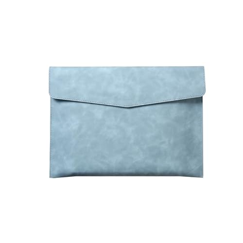 KOOLRIVER・ファイルケース A4 ファイルバッグ PUレザー バッグ プリント収納 分類収納 持ち運び 書類整理 オフィス用品 軽量 薄型 出張 外出時 通勤 通学(ブルー)