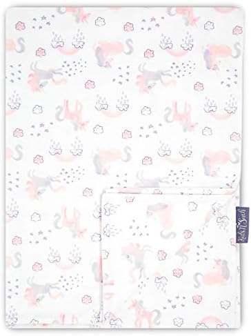 Minky Baby Blanket 30 x 40 inch - Soft Blankets for Newborns and Toddlers - Best for Baby Girls - Plush Mink Double Layer Fleece Fabric - Unicorns