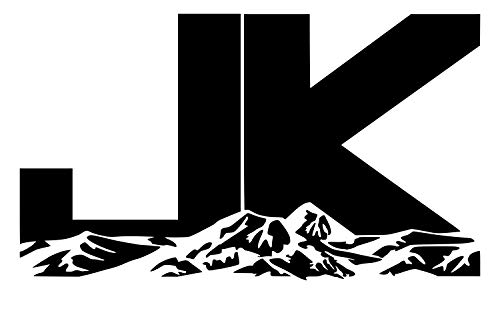 UR Impressions MBlk JK Mountains Decal Vinyl Sticker Graphics for Jeep Wrangler 4x4 Unlimited Sahara Rubicon Moab Overland Arctic SUV Walls Windows Laptop|Matte Black|7.5 X 4.4 Inch|URI485