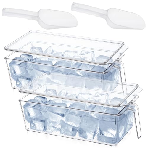 Set de 2 contenedores para hielo con tapa y cuchara flexible miniatura 1