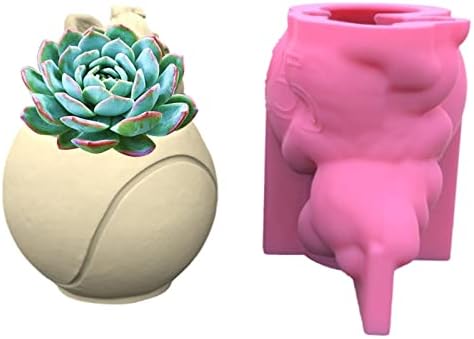 Fogun 3D Silicone Planter Mold, Cement Clay Plaster Silicone Plaster Molds DIY Home Garden Flower Pots Mold