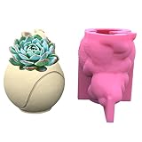 Fogun 3D Silicone Planter Mold, Cement Clay Plaster Silicone Plaster Molds DIY Home Garden Flower Po