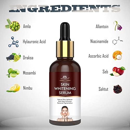 Image of INTIMIFY Face Serum For Women, Vitamin C Serum For Glowing Skin, Dry Skin & Oily Skin Skin Whitening, Brightening & Lightening, Suitable For All Skin Types (30 ml) Pack of 1
