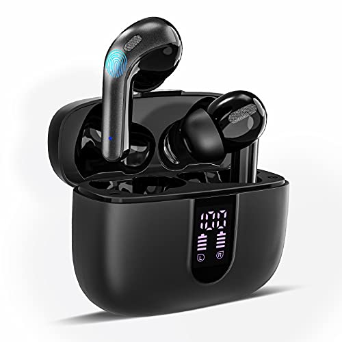 Paddsun Bluetooth Kopfhörer In Ear,Bluetooth Kopfhörer mit Mikrofon und Berührungssteuerung,40 std Spielzeit,IPX7 Wasserdicht,LED Digitalanzeige, Geeignet Für Arbeit, Studium, Training, Joggen Cover