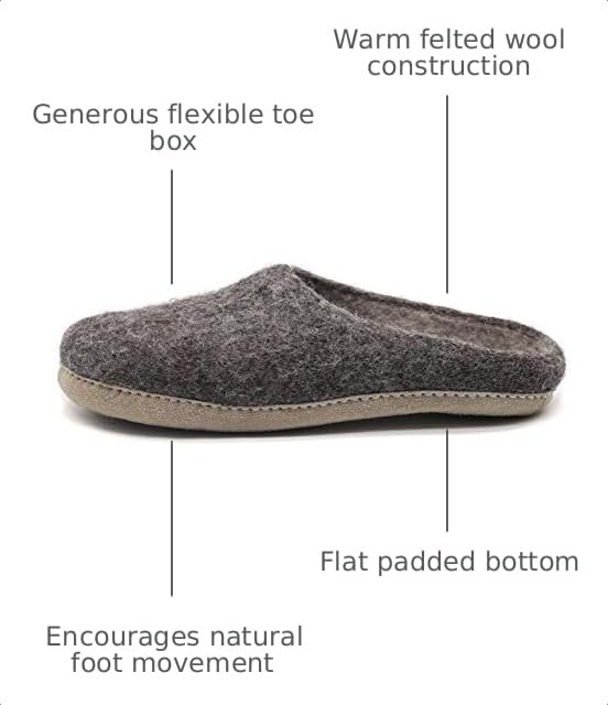 Image of Nootkas Felted Merino Wool 'Astoria' Mule House Slipper for Men and Women