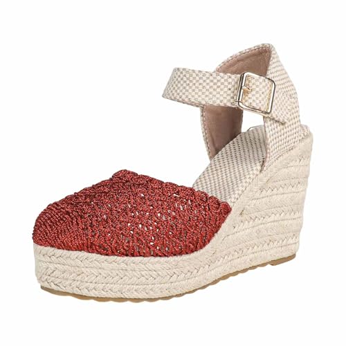 Sandales espadrilles bout fermé à talon compensé finition premium