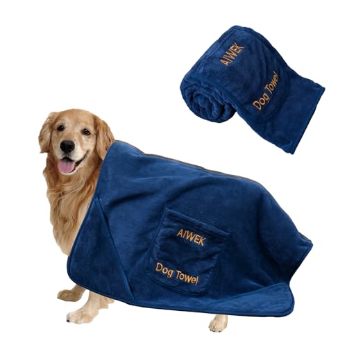 Super Absorbent Microfiber Dog Towels - Soft Pet Grooming Towel f...