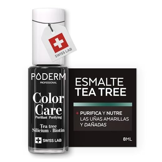 PODERM - Esmalte De Uñas Tea Tree Para Hongos De Uñas - Color Negro - Tratar las uñas amarillas/dañadas - cuidado Esmastas, Previene y trata hongos - Cuidado 2 en 1