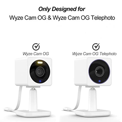 Wall Mount for Wyze Cam OG & Wyze Cam OG Telephoto, Weatherproof Protective Cover and 360 Degree Adjustable Wall Mount Bracket for Wyze Indoor Outdoor Security Camera - Black,1 Pack