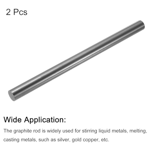 PATIKIL Graphitstab Graphitrührstab Zylinderstab Kohlestab 300x20mm Schwarz für Elektrode, Schmelzgießen, Tiegel, Packung mit 2