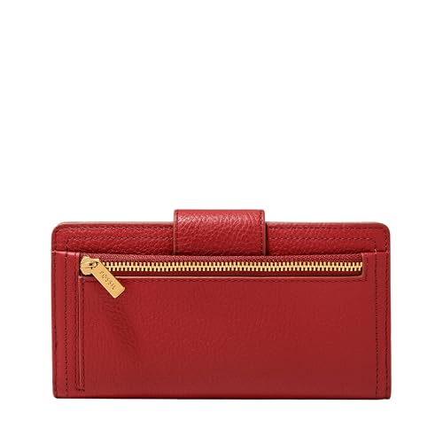 Image of Fossil Women's Logan Leather Wallet RFID Blocking Tab Clutch