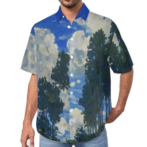 Chemise hawaïenne homme peinture à l'huile Aloha d'été avec poche avant S-5XL