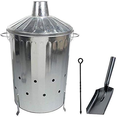 CrazyGadget 90L Galvanised Metal Incinerator Bin Cover
