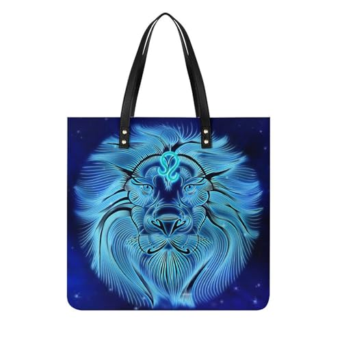 Sac shopping lion grand sac a main cabas epaule pour femme