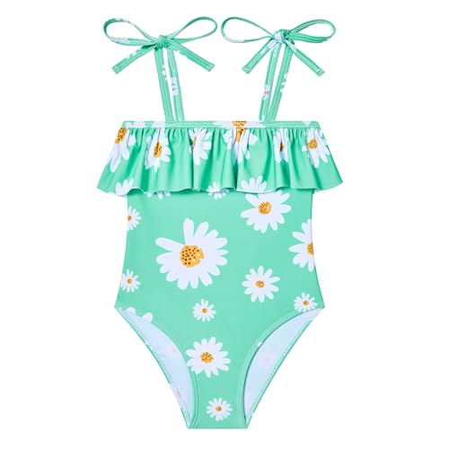 Image of Zando Toddler Swimsuit Girl Size 6M-8Y - Cute Ruffle Sling Adjustable Baby Girl Bathing Suit Kids Swimwear for Beach Wear
