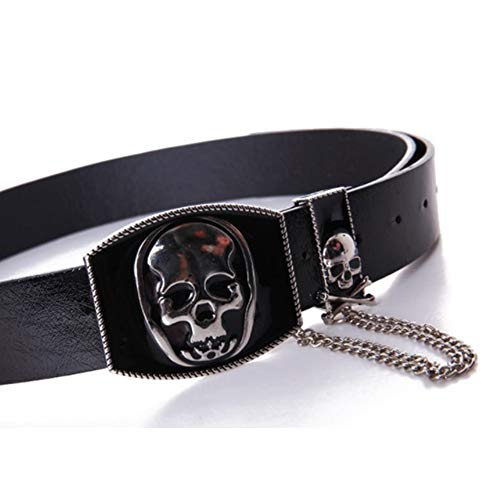 Unisex Punk Belt PU Leather Cool Skull Buckle Skinny Leather Rock Style Waist Belt With Pin Buckle For Men Women Jeans4