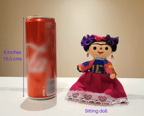 Alkimia Inc Mexican Handmade Maria Painter Rag Doll - 6.5 Inches (Pink) #TOP2