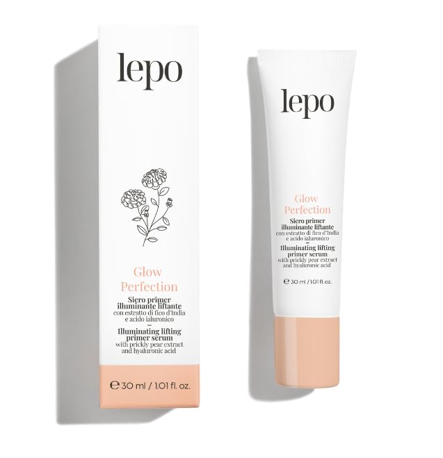 LEPO Serum facial Glow Performance Primer 30 ml, blanqueador con extracto de higo de cactus y ácido hialurónico