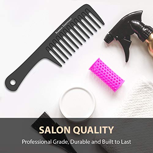 Extra Large Detangler Comb | Wide Tooth Shower Comb With Handle | Big Paddle Comb For Men And Women | Ideal For Everyday Use | Big Tooth Comb For All Hair Types | By Bardeau Essentials (Black) #TOP5