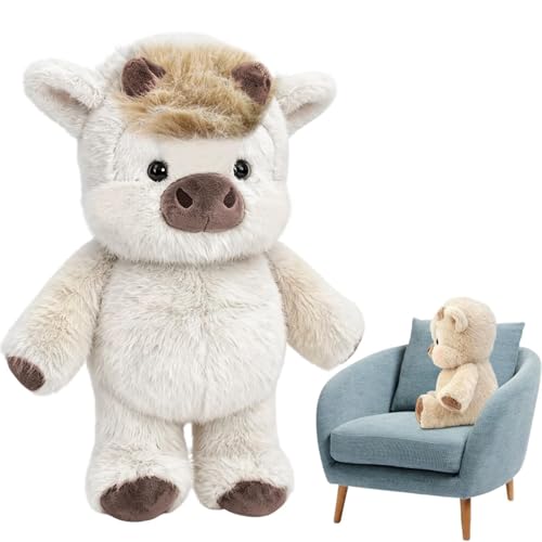 Peluche vache réaliste 60 cm : doudou géant et décoration de canapé