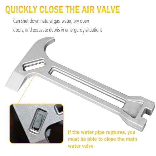 HOLEPU Gas Shut Off Tool Wrench, 4 in 1 Wrench, Gas & Water Turn Off Tool for Emergency Shut-Off Of Gas And Water