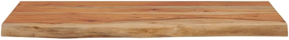 Wall Shelf 23.6x11.8 Inch Natural Solid Acacia Wood Floating Shelf, Heavy Duty Rustic Live Edge Wall Mounted Display Shelf for Living Room and Office, Brown