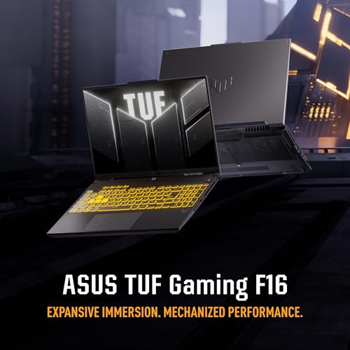 Image of ASUS TUF Gaming F16 (2025) Gaming Laptop, 16 inch WUXGA FHD+ 144Hz, 100% sRGB Display, GeForce RTX 4050, Intel Core 5 Processor 210H, 16GB DDR5, 1TB PCIe SSD Gen 4, Wi-Fi 6, Windows 11, FX607VU-AS51-CA