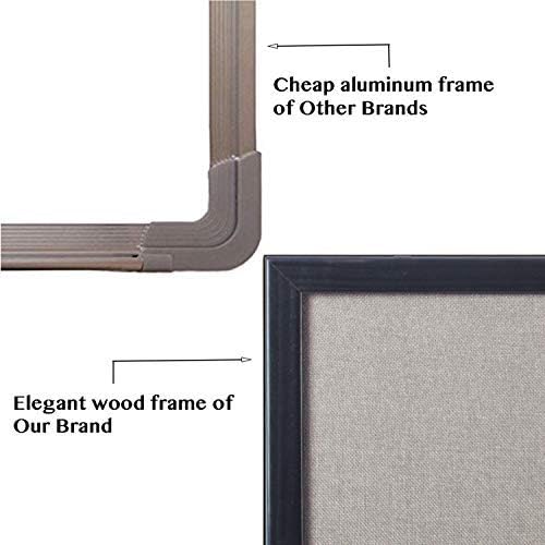 Gideal Bulletin Board 36 x 48 Inch, 100% Wood Framed Canvas Cork Board with Grey Fabric, Wall Mounted Notice Board for Home Office School, 2 Pack Black Frame With Gray Fabric 48" x 36"-2 Pack