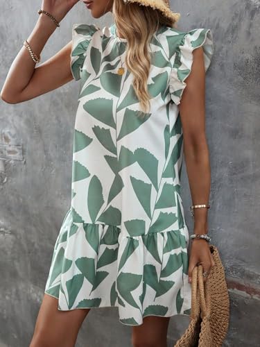 Image of SISKIN Women's 2025 Summer Beach Hobo Ruffle Trim Dresses Sleeveless Flowy Vocation Sun Dress Outfit Woman