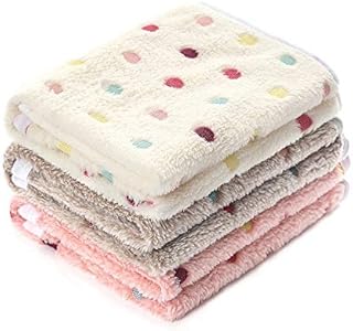 luciphia 1 Pack 3 Blankets Super Soft Fluffy Premium Fleece Pet Blanket Flannel Throw for Dog Puppy Cat Light Dot Small