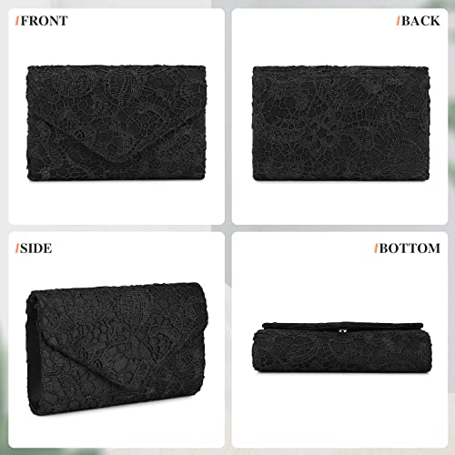 Image of UBORSE Evening Bag Lace Clutch Purse for Women Formal Elegant Envelope Wedding Party Cocktail Crossbody Shoulder Bag