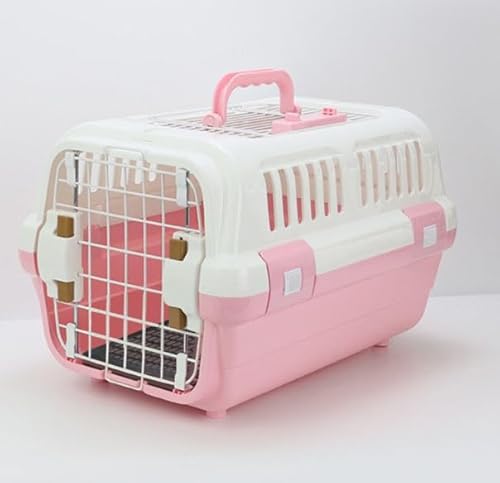 N&S HKX04-TLドライブペットキャリー クレート 小型犬用 2サイズ 天窓付き ツードア 猫 キャリー 犬 キャリー 小動物 キャリー ペットキャリー ゲージ ハードキャリー 取っ手付き 室内用ハウス 飛行機IATA 犬 猫、ウサギ 出かけ用