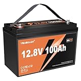 12V 100Ah LiFePO4 Lithium Battery Built-in 100A BMS 1280Wh Rechargeable Up to 15000 Deep Cycle 12V LiFePO4 Battery for RV Camping Solar Off-Grid
