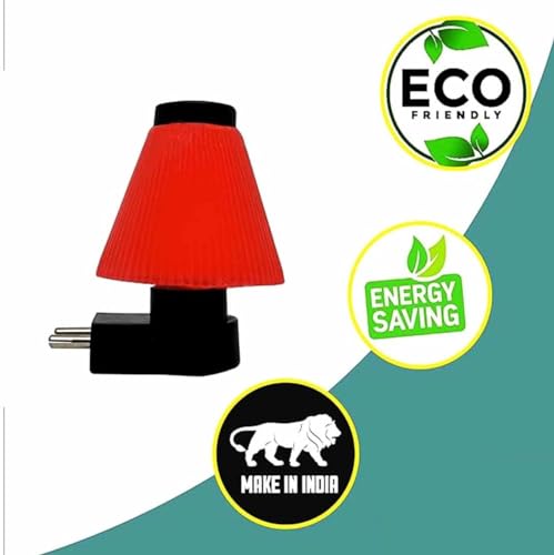 Image of GURUSOAMI Small lamp Type 2 Pin Night Lamp 0.5 Watt Plug & Play Bulb for Bedroom, Living Room, Zero Watt Light Direct Socket use for Night (RED /Green, 2.0, Count)