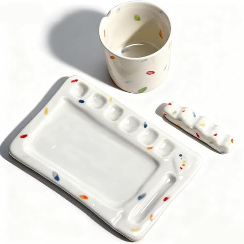 Handmade Ceramic Watercolor Palette Set