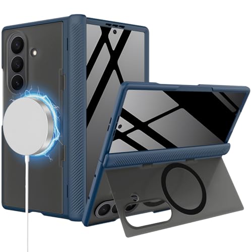 NINKI Samsung Galaxy Z Fold 7�pMagsafe�Ή� �v���C�o�V�[�X�N���[���v���e�N�^�[&�X�^���h�t���P�[�X ���ϋv ��� �`�����h�~ �����o�b�N�J�o�[ Samsung Z Fold 7 �X�}�z�P�[�X �}�O�l�e�B�b�N�u���[