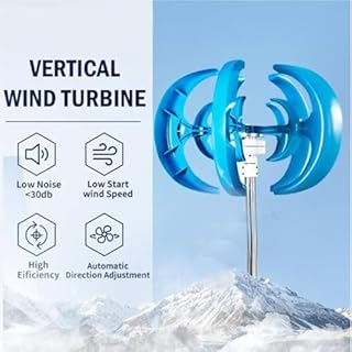AZQOHMIS Wind Turbine Generator, Vertical Axis Wind Turbine, New 1000W 12 V 24 V Vertical Magnetic Levitation Upright Generator for Home Ship, 24 - Blue