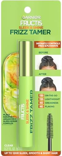 Garnier Fructis Sleek & Shine Frizz Tamer Hair Serum Wand, Flyaway Wand and Hair Mascara Stick, Tame Flyaways Smooth Frizz & Style Edges For Up to 12HRs of Sleek, Slick Back Styling, 0.27 fl oz