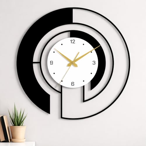 Orelix Metal Wall Clock for Living Room Decor Stylish Modern Analog Wall Watch | Designer Wall Clock for Drawing Room Bedroom Hall Kitchen | Decorative Wall Clock for Home Office Room Decoration