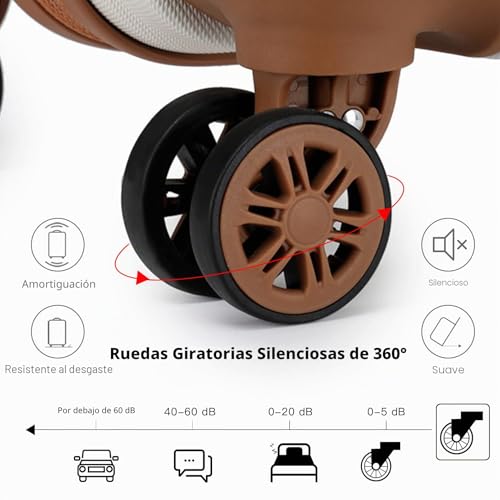 Miniatura 4 de Kono Juego De 4 Maletas Rígidas Abs Con Neceser Equipaje De Cabina 55cm Maleta Mediana 65cm Equipaje Facturado Grande 74cm Con 4 Ruedas Y Cerradura Tsa Blanco Crema