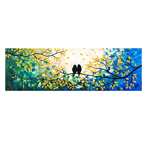 Toile graffiti ginkgo art moderne deco salon chaleureux 40x120 cm - 6