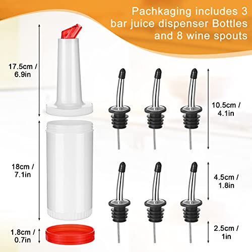 Fruit Juice And Liquor Pour Bottles Bar Supplies Pour Bottles Plastic Juice Pour Bottles With Stainless Steel Bottle Pourer Tapered Spout For Liquor Juice Store 34 Oz (Bright Colors,3 Pack) #TOP1