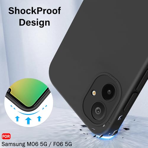Image of TheGiftKart Liquid Silicon Back Cover Case for Samsung Galaxy M06 5G / F06 5G | Stylish Camera Protection Module | Micro-Fibre Lining Inside | Shockproof Cover for Samsung M06 / F06 (Silicone, Black)