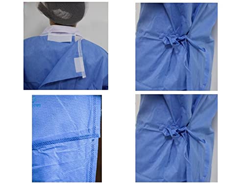 Gima - Einweg Verstärkter OP-Mantel 50 g, in SMMS, Steril, Wasserabweisend, Größe L, Strickbündchen, Klettkragen, 50 Stück einzeln verpackt