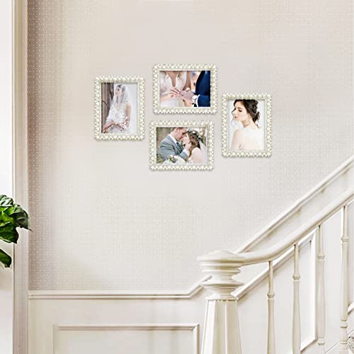 5X7 Picture Frame With Pearl And Crystal Decor Wedding Photo Frame For Tabletop Display, 5 By 7 Inch Frame For Mother's Day, Valentines Day, Friends #TOP3
