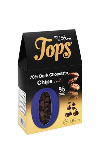 Tops Sugar-Free Dark Chocolate Chips 175G | No Added Sugar Keto-Friendly Rich & Intense Chocolate For Baking & Snacking
