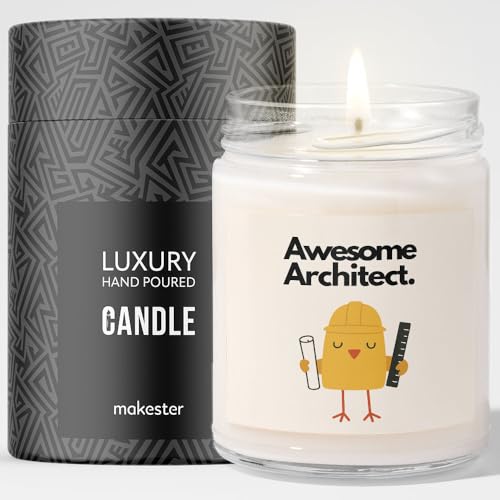 Architect Gift - Luxury Soy Wax Candle - Vanilla, Jasmine, Sugared Almond - Makester