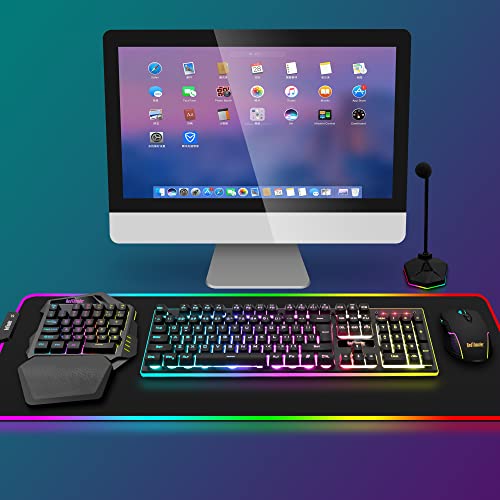 Redthunder Wireless One-Handed Gaming Keyboard, 2.4Ghz Rgb Backlit Mini Gaming Keypad, Rechargeable 2000Mah Battery For Pc Gamer #TOP6