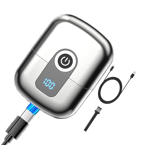 Mini rasuradora eléctrica - Razor eléctrica compacta recargable | Máquinas de afeitar compactas impermeables | Carga electríica de doble cabeza para preparación rápida, retoques, mantenimiento de la