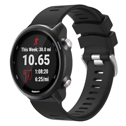 Image of Tobfit 20mm Straps Compatible with Garmin Forerunner 165 /165 Music, Forerunner 55 /158,245 /245 Music, 645 /645 Music Band for Women Men, Silicone Strap for Garmin Watch